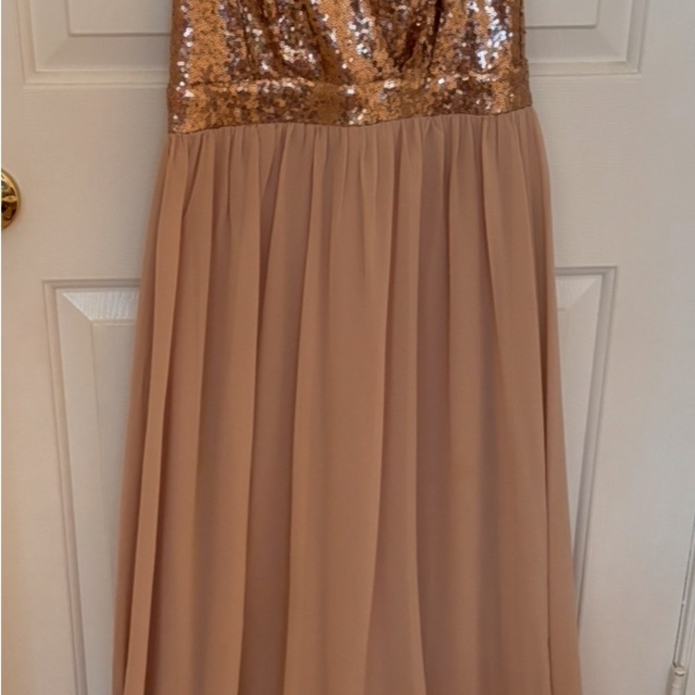 Lulu's Rose Gold Sequin Dress
